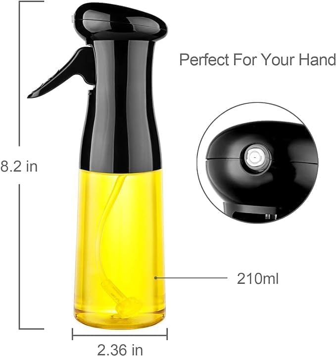 Oil Sprayer for Cooking, 210ml Glass Olive Oil Mister, Salad Making Accessory