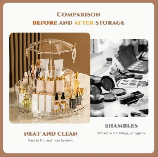 360� Umbrella-Shaped Makeup & Skincare Storage Rack - AVIKARLO