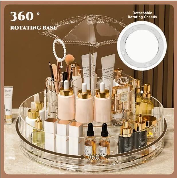 360� Umbrella-Shaped Makeup & Skincare Storage Rack - AVIKARLO