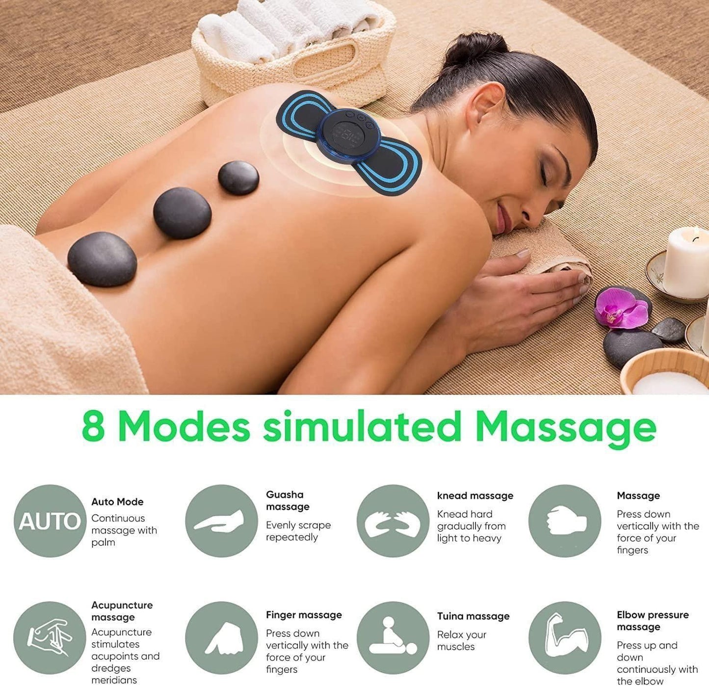 Mini Massager with 8 Modes and 19 Strength Levels,Rechargeable Electric Massager for Shoulder,Arms,Legs,Back Pain for Men and Women - AVIKARLO