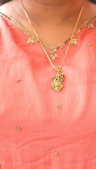 Gold Plated Ambe Mataji Pendant with Chain - AVIKARLO