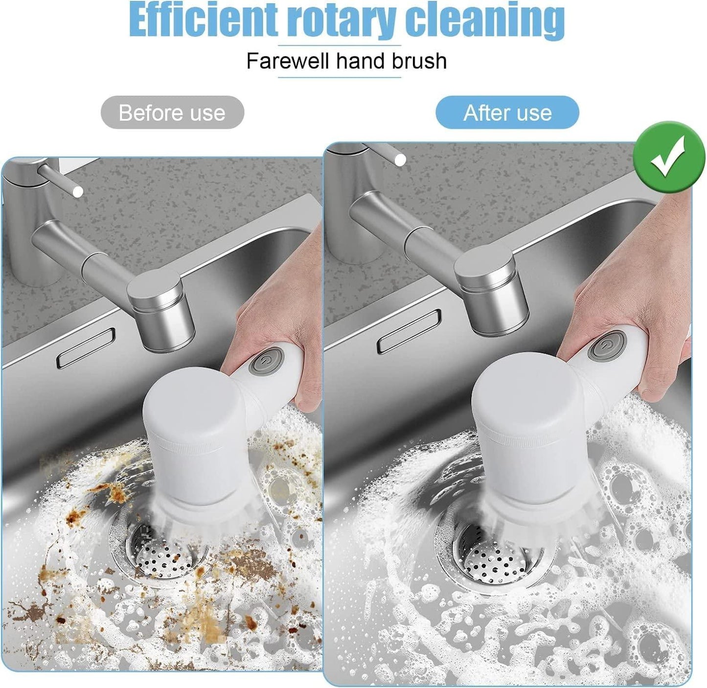 5-in-1 Electric Bathroom Cleaning Brush – Rechargeable Handheld Power Scrubber
