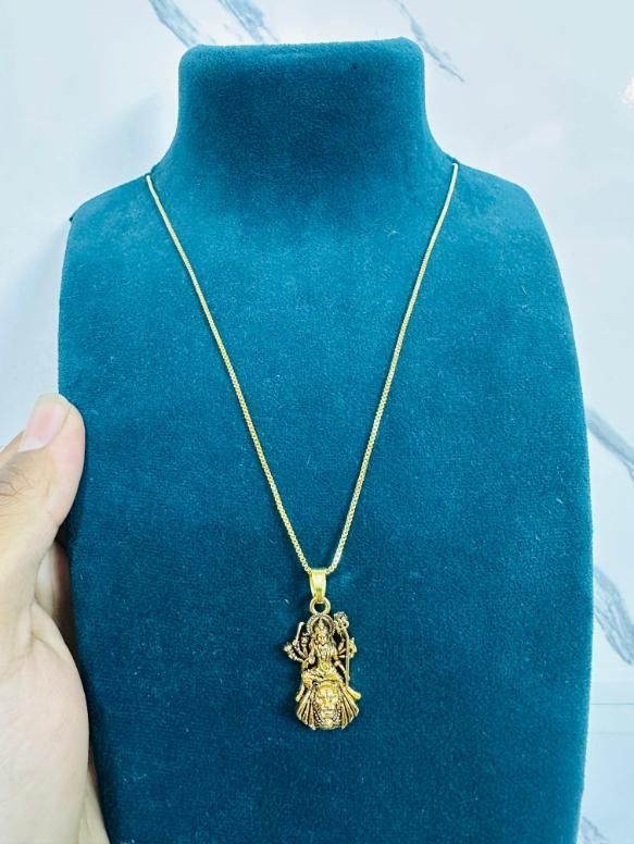 Gold Plated Ambe Mataji Pendant with Chain - AVIKARLO