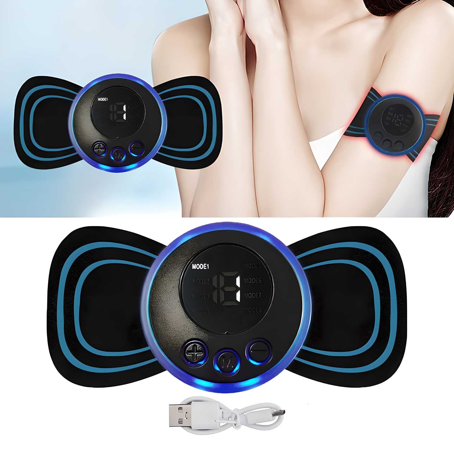 Mini Massager with 8 Modes and 19 Strength Levels,Rechargeable Electric Massager for Shoulder,Arms,Legs,Back Pain for Men and Women - AVIKARLO
