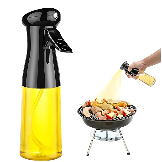 Oil Sprayer for Cooking, 210ml Glass Olive Oil Mister, Salad Making Accessory