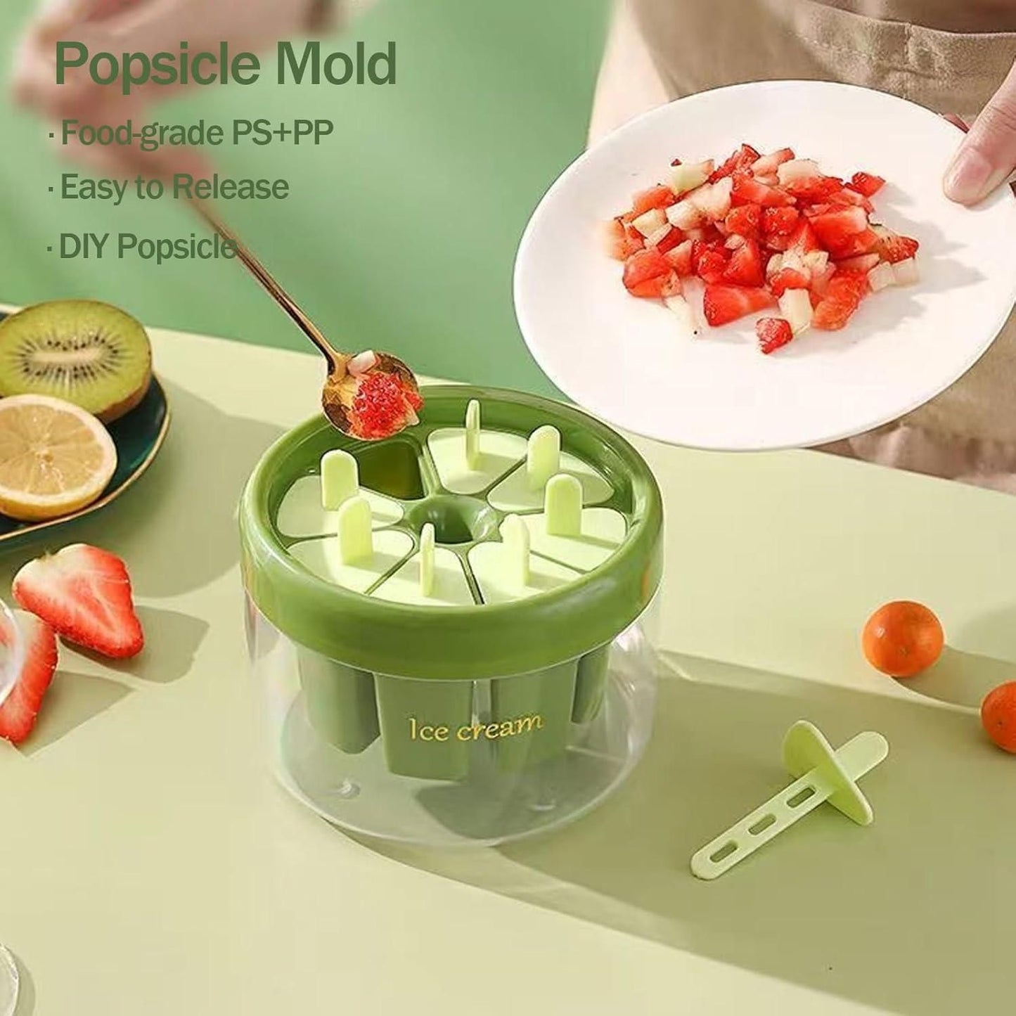 Reusable DIY 8 Pieces Ice Pop Mould - AVIKARLO
