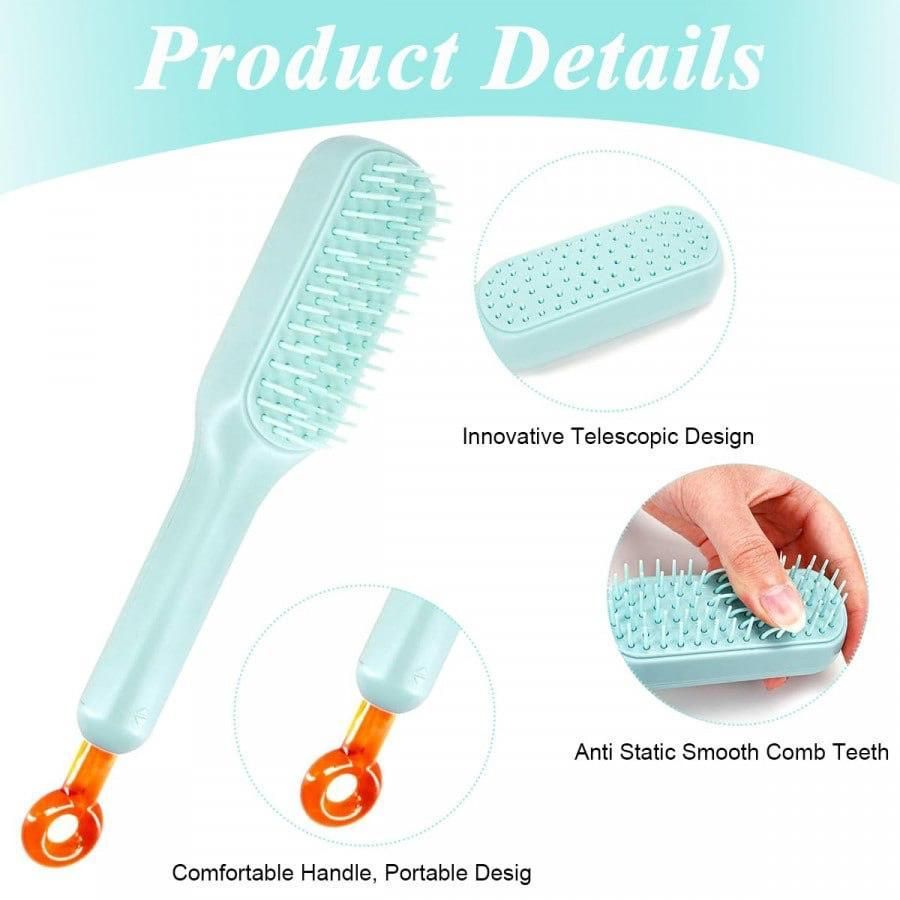 Self-cleaning Anti-static Massage Comb for Adults and Kids- Pack of 1 - AVIKARLO
